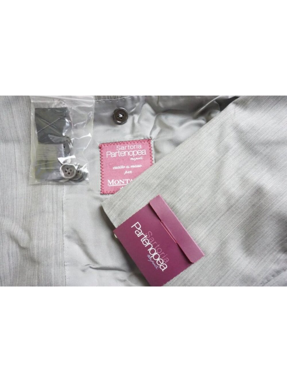 Sartoria Partenopea Gray 100% Wool 2 Pc Suit Jacket Pants 52 EU NEW